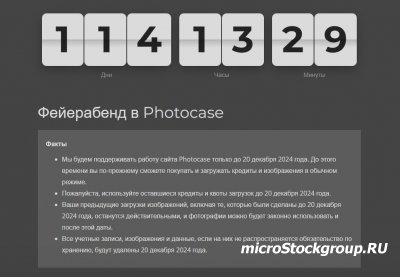 Photocase закрывается 20 декабря 2024 года